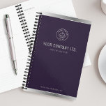 Custom Logo Elegant Purple Silver Planner<br><div class="desc">Organize your daily tasks with this luxurious custom business logo planner design. A deep royal purple backdrop is beautifully accented with bold silver foil details,  creating a regal and sophisticated aesthetic.</div>