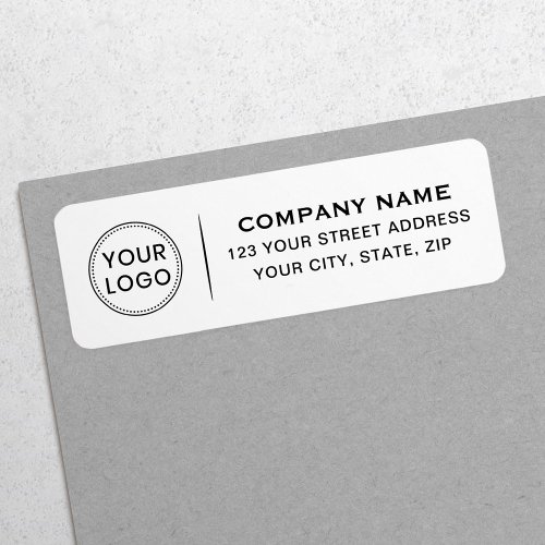 Custom logo elegant white business return address label