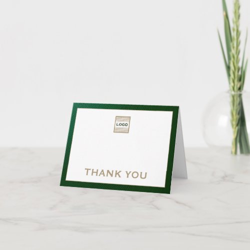 Custom Logo Emerald Gold Thank You Card
