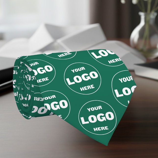 Custom Logo Emerald Green - Professional Branded  Neck Tie (Custom Logo Emerald Green - Professional Branded Neck Tie)