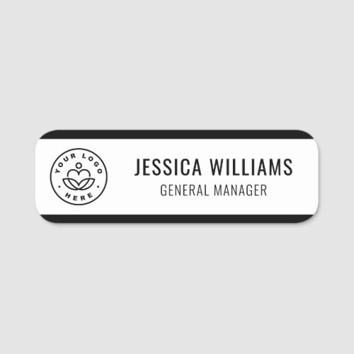 Custom Logo Employee Black Name Tag