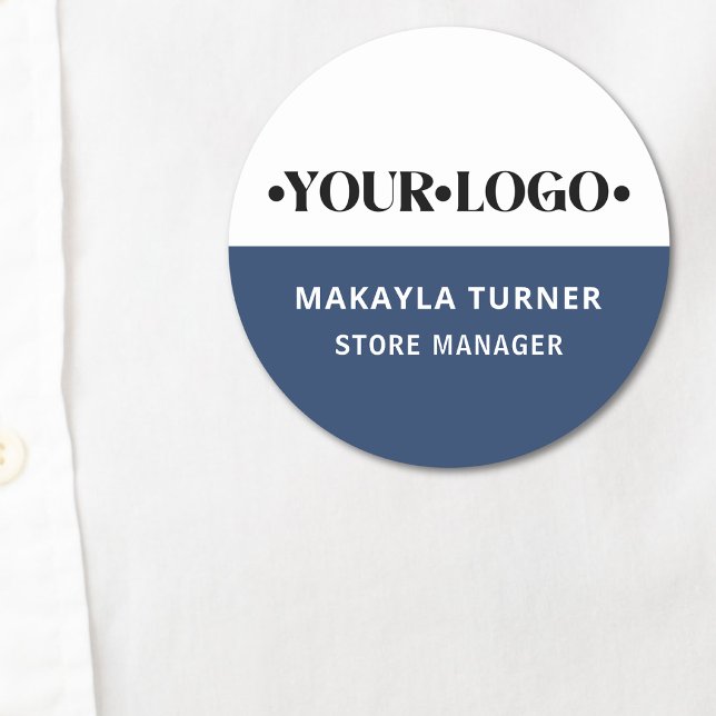 Custom Logo Employee Blue Name Tag (Creator Uploaded)