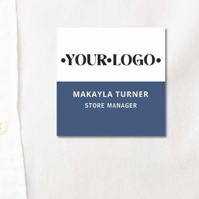 Custom Logo Employee Blue Name Tag (Creator Uploaded)