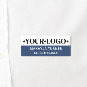 Custom Logo Employee Blue Name Tag