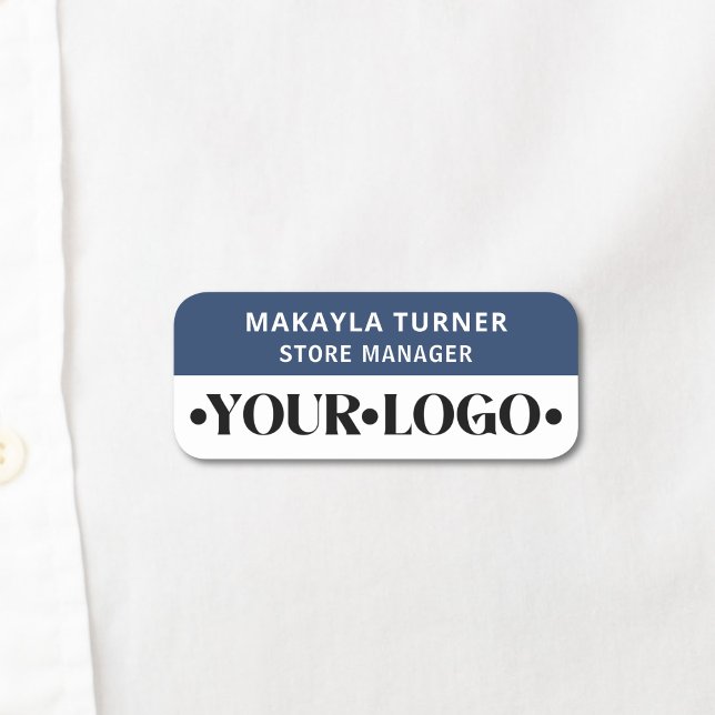 Custom Logo Employee Blue Name Tag (Creator Uploaded)