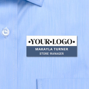 Custom Logo Employee Blue Name Tag