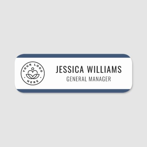 Custom Logo Employee Blue Name Tag