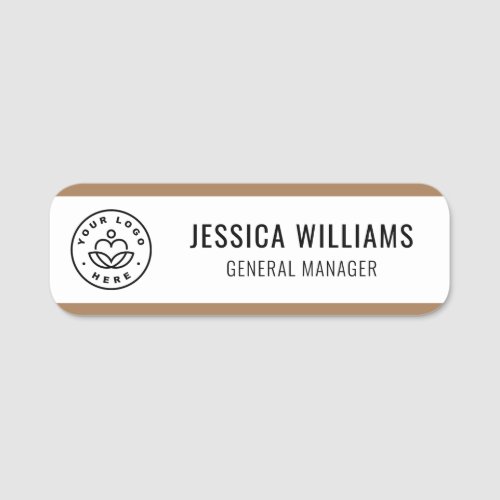 Custom Logo Employee Brown Name Tag