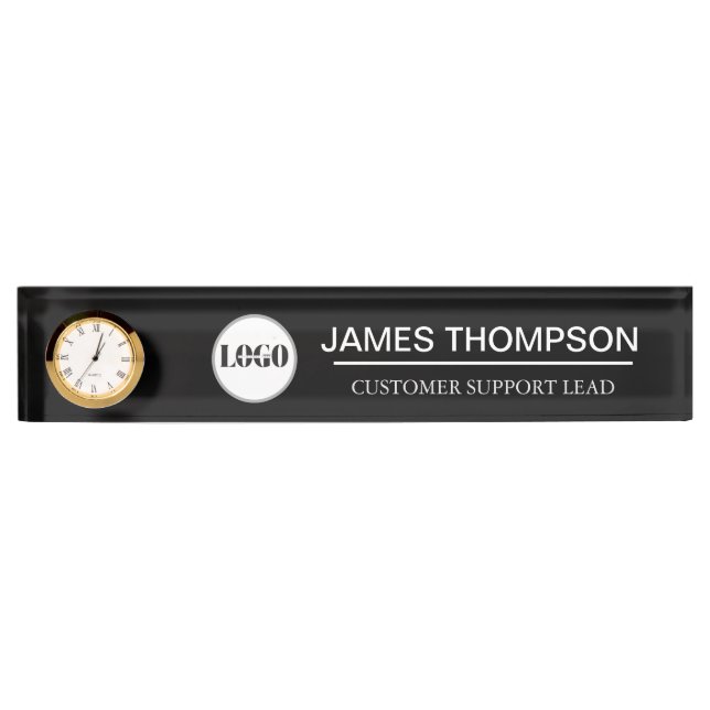Custom Logo Employee Gear for Your Business Team Desk Name Plate (Front)