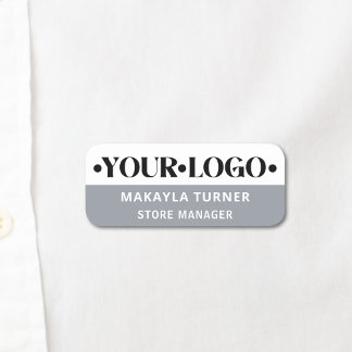 Custom Logo Employee Gray Name Tag