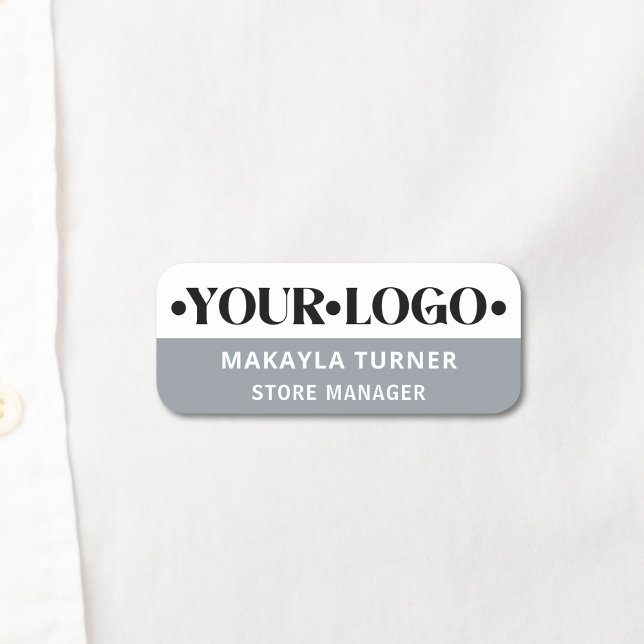 Custom Logo Employee Gray Name Tag (Creator Uploaded)