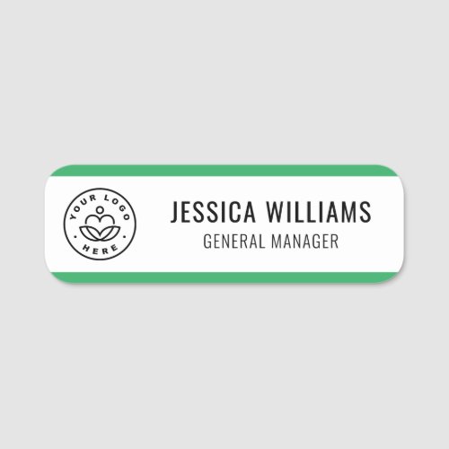 Custom Logo Employee Green Name Tag