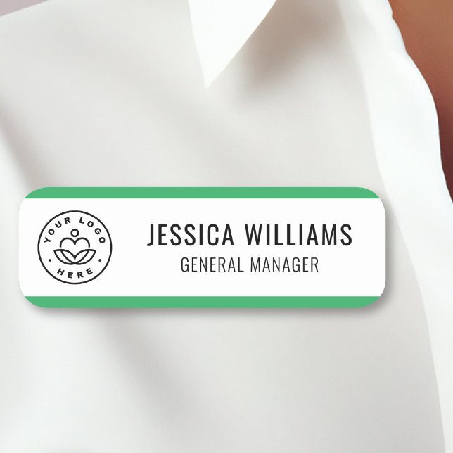 Custom Logo Employee Green Name Tag (Creator Uploaded)