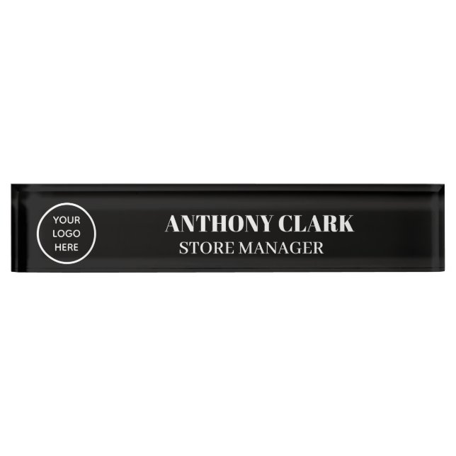Custom Logo Employee Magnetic Company Desk Name Plate (Front)