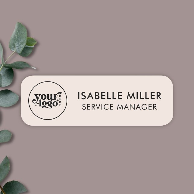 Custom Logo Employee Magnetic Or Safety Pin Beige Name Tag (Custom Logo Employee Magnetic Or Safety Pin Beige Name Tag)