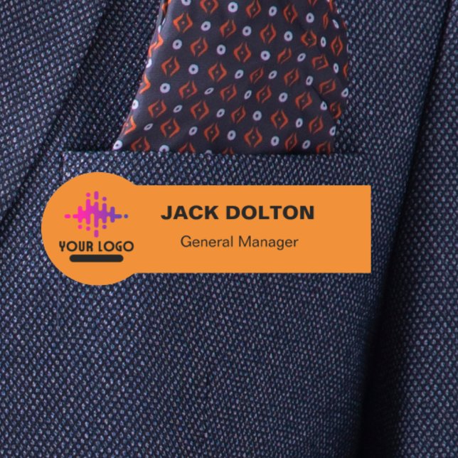 Custom Logo Employee Magnetic Or Safety Pin Name Tag (Custom Logo Employee Name Tag)