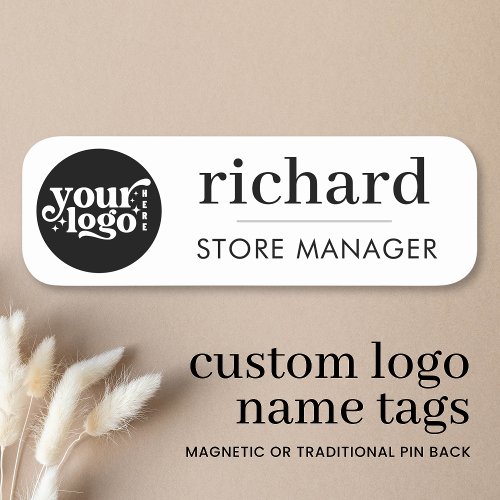 Custom Logo Employee Magnetic Or Safety Pin  Name Tag