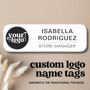 Custom Logo Employee Magnetic Or Safety Pin  Name Tag