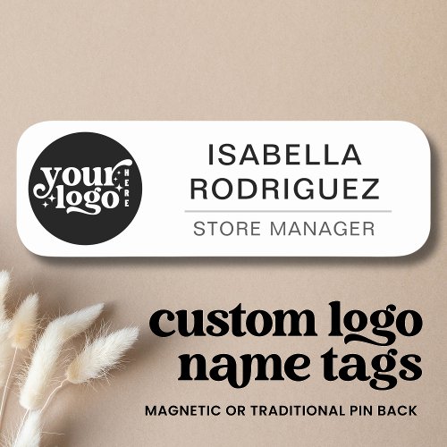 Custom Logo Employee Magnetic Or Safety Pin  Name Tag