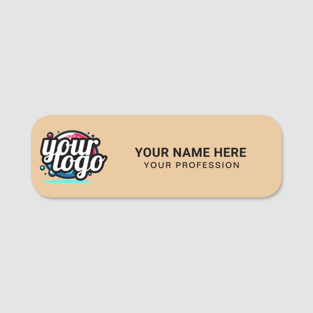 Custom Logo Employee magnetic or safety pin Name Tag (Front)