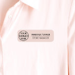 Custom Logo Employee Magnetic Or Safety Pin Pink Name Tag<br><div class="desc">This Logo Employee Magnetic Or Safety Pin Blush Pink Name Tag is easily customizable with your logo,  name,  and job title.</div>