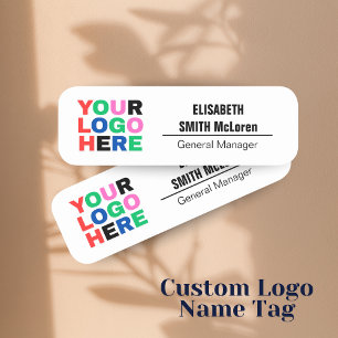 Custom Logo Employee Magnetic Pin - Faux Gold Fini Name Tag
