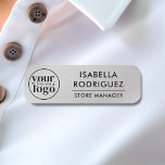 Custom Logo Employee Magnetic Pin Faux Silver  Name Tag<br><div class="desc">Looking for branded name tags for your employees? Check out this Custom Custom Logo Employee Magnetic Pin Faux Silver Name Tag . You can add your logo and details very easily or customize even further by using the design tool. Happy branding!</div>