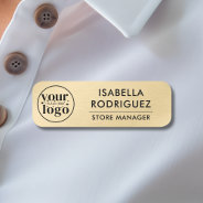 Custom Logo Employee Magnetic Safety Pin Faux Gold Name Tag at Zazzle