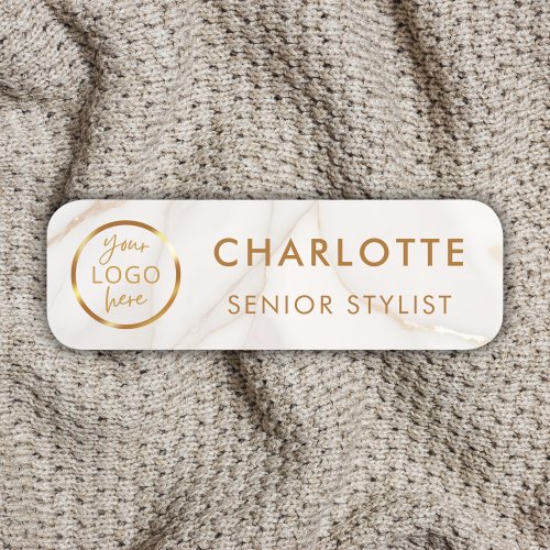 Custom Logo Employee Magnetic Safety Pin Marble  Name Tag