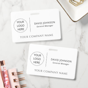 Custom Logo Employee Name Company Badge