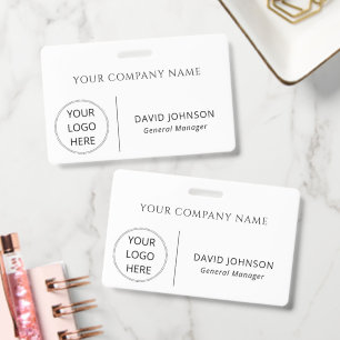 Custom Logo Employee Name Company Badge