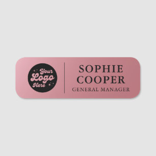 Custom Logo Employee Name Rose Gold Tag