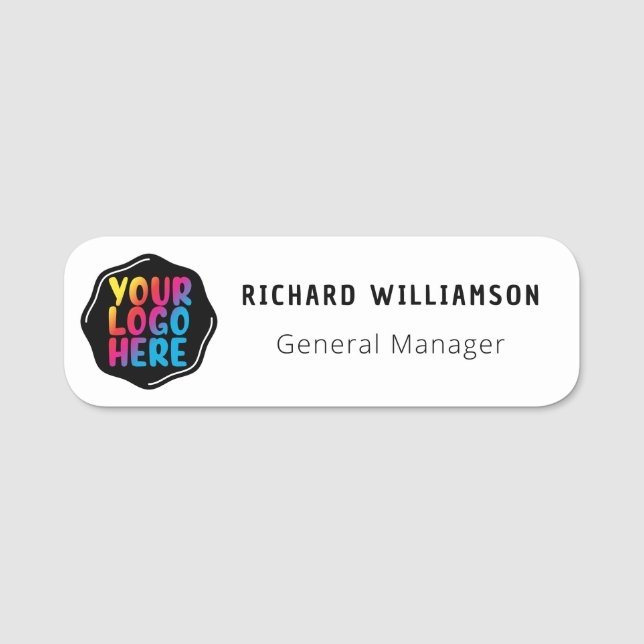 Custom Logo Employee Name Tag Magnetic/ Safety Pin (Front)