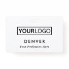 Custom logo employee name title white id