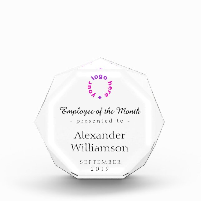 Custom Logo Employee of the Month Acrylic Award (Front)