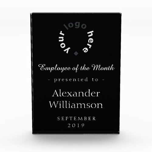 Custom Logo Employee of the Month Award  Black