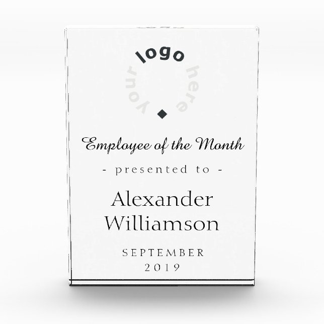 Custom Logo Employee of the Month Award Template (Front)