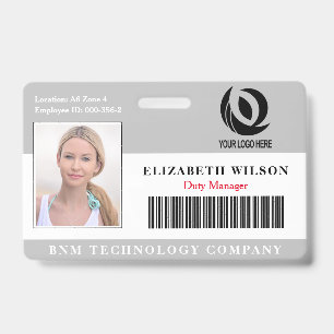 Custom Logo Employee Photo  Company Security Badge