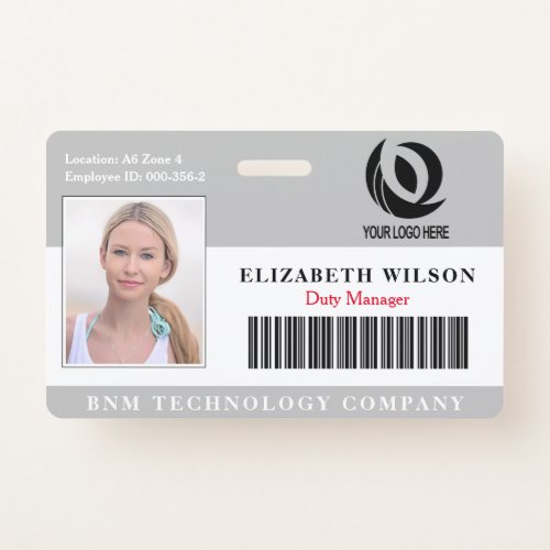 Custom Logo Employee Photo  Company Security Badge