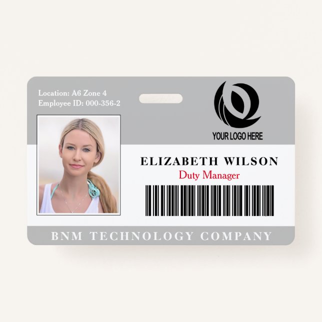 Custom Logo Employee Photo  Company Security Badge (Front)