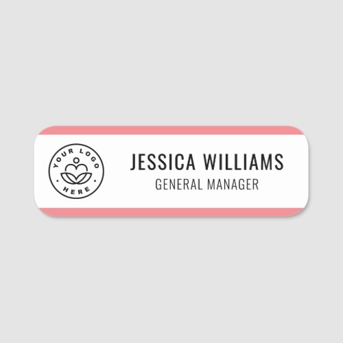 Custom Logo Employee Pink Name Tag