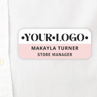 Custom Logo Employee Pink Name Tag