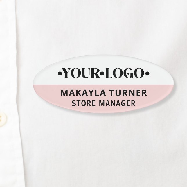 Custom Logo Employee Pink Name Tag (Creator Uploaded)