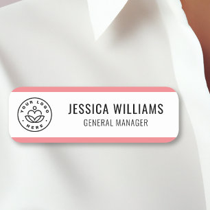 Custom Logo Employee Pink Name Tag