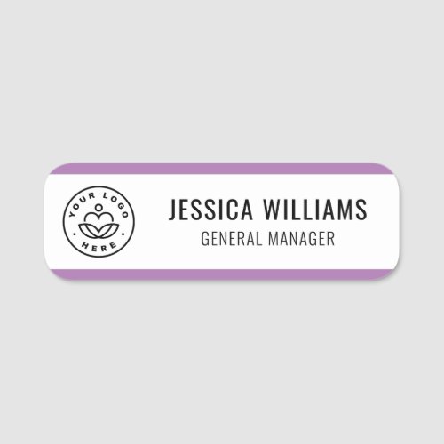 Custom Logo Employee Purple Name Tag