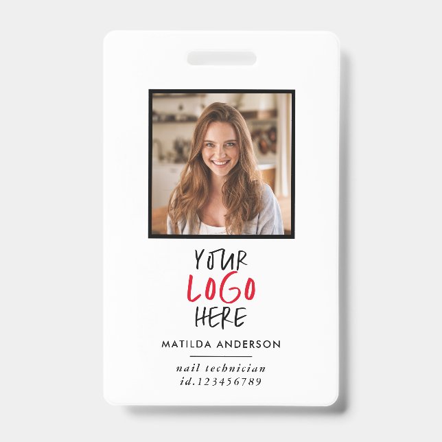 Custom Logo Employee QR Code Personalized Business Badge (Front)