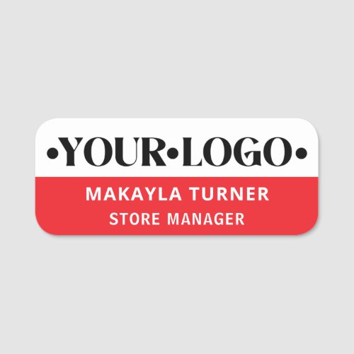 Custom Logo Employee Red Name Tag