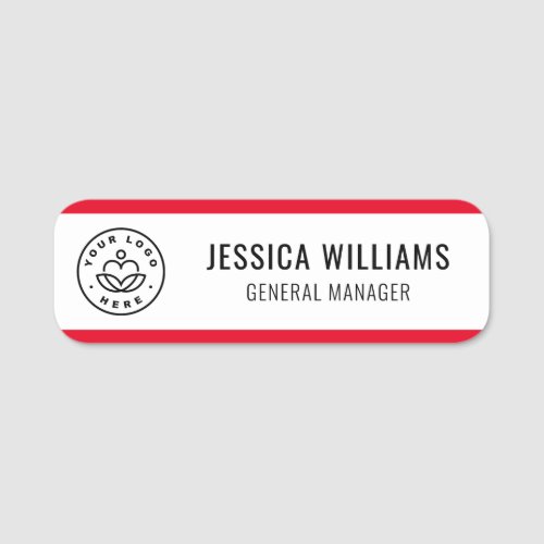 Custom Logo Employee Red Name Tag