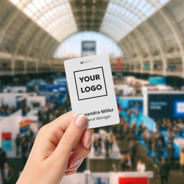 Custom Logo Employee Simple Grey Name Badge (Conference)