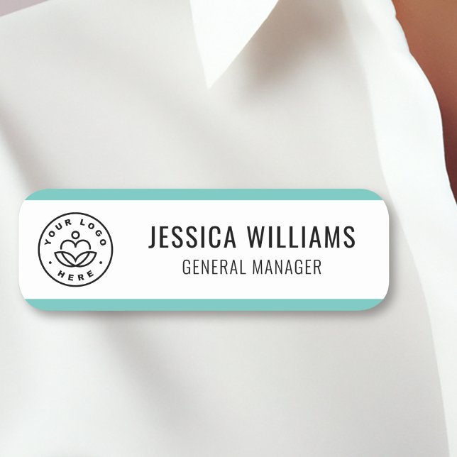 Custom Logo Employee Teal Name Tag (Creator Uploaded)